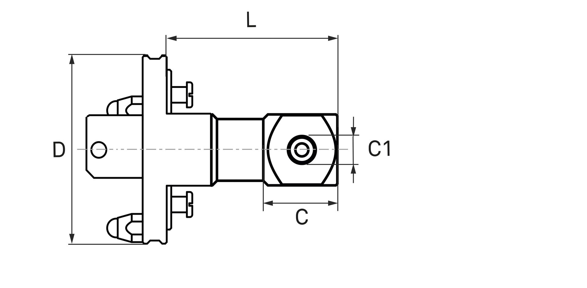 null-HP-S-X5/LSP-S2/S4 Taststiftaufnahme mit Würfel 23x23 (L118.5) 18061020_2