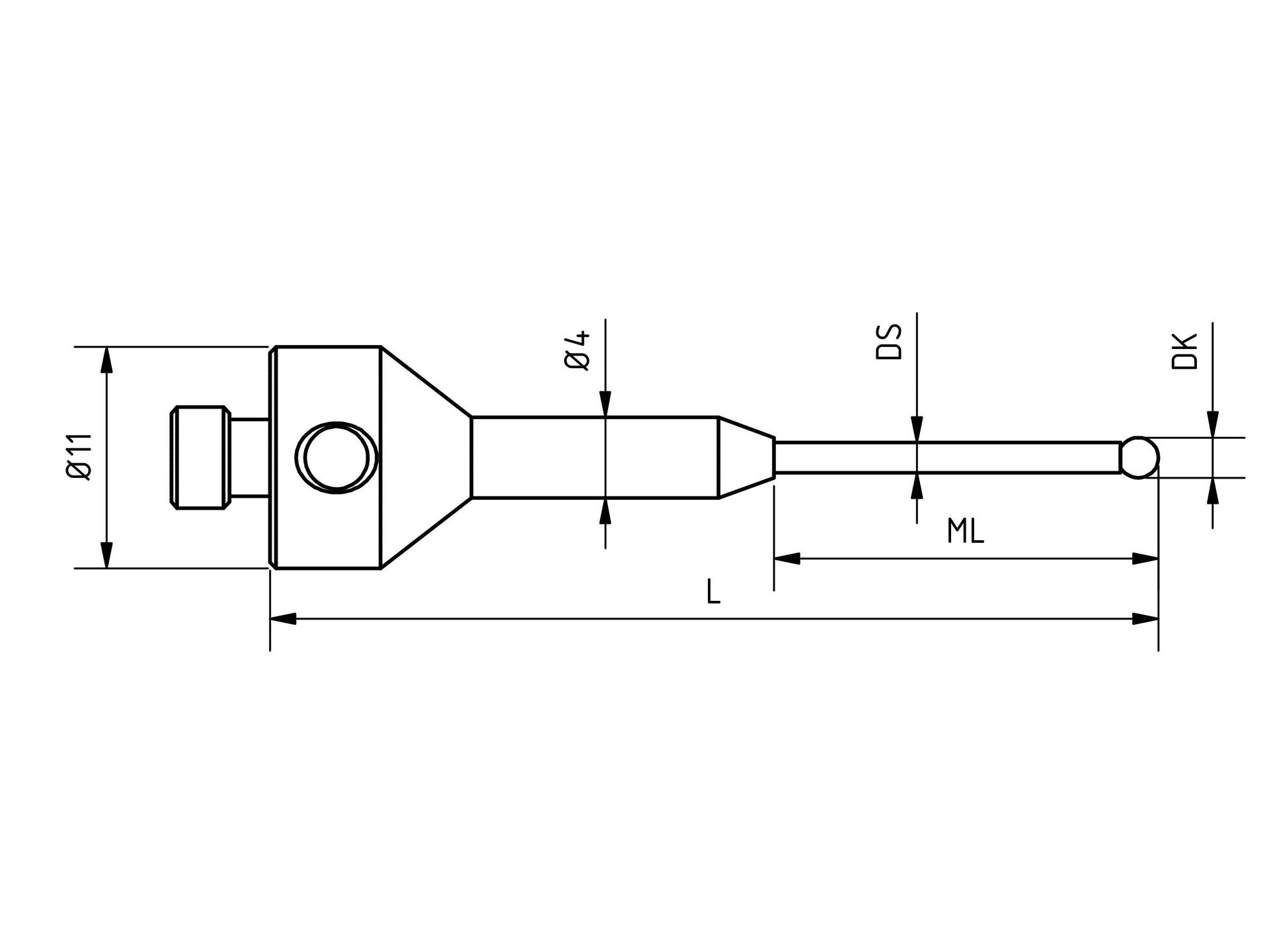 M5 Diamant beschichteter Taster