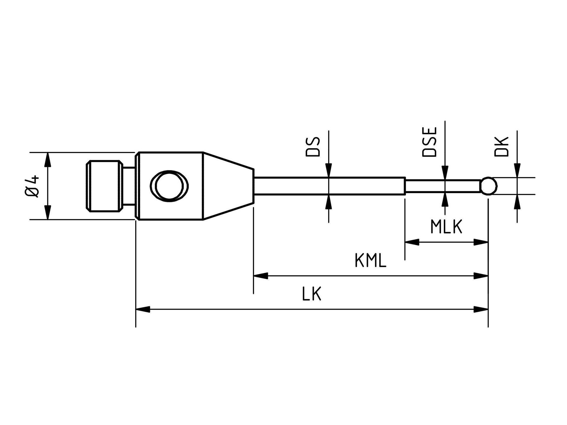 M3 Diamant beschichteter Taster