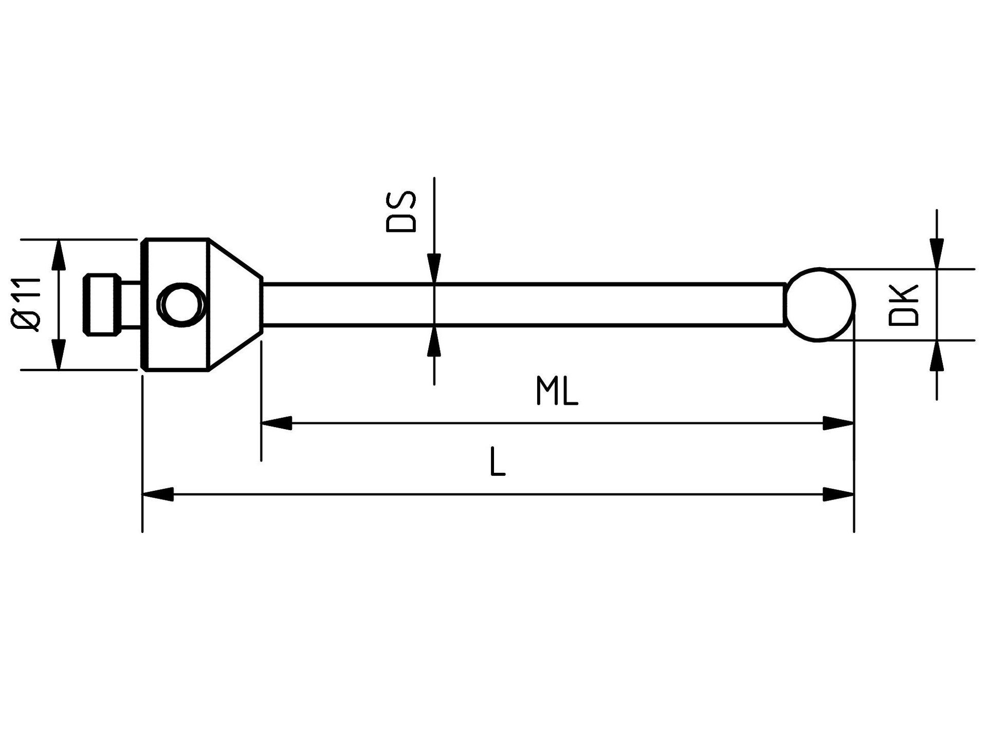 M5 Diamant beschichteter Taster